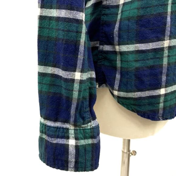 Jachs Girlfriend Stretch Plaid Flannel Button Down Shirt Womens Large - Picture 6 of 11
